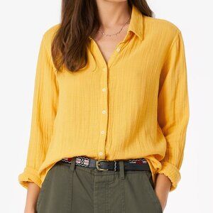 Xirena Scout Cotton Gauze Shirt in Pollen Yellow size XS